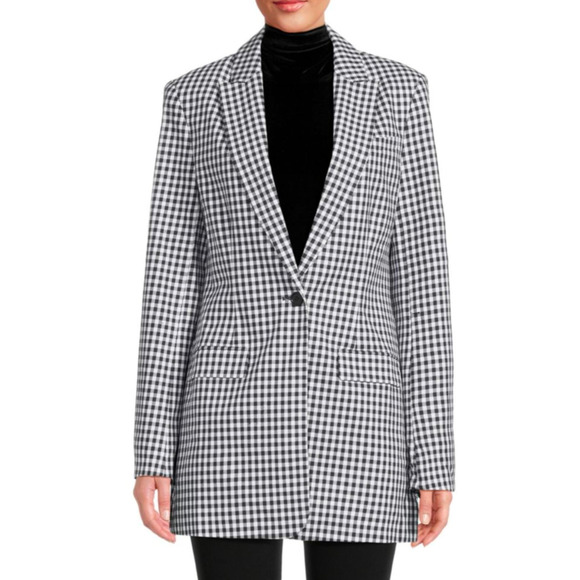 NWOT Anthropologie Favorite Daughter The Break Up Gingham Plaid Blazer, size 2 - Picture 1 of 11